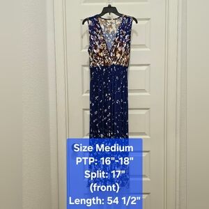 Seven Islands Floral Print Sleeveless Maxi Dress, EUC, Size Medium